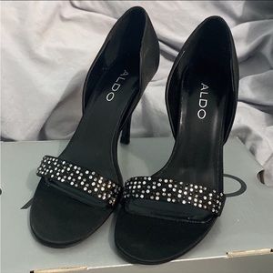 Black rhinestone Aldo heels